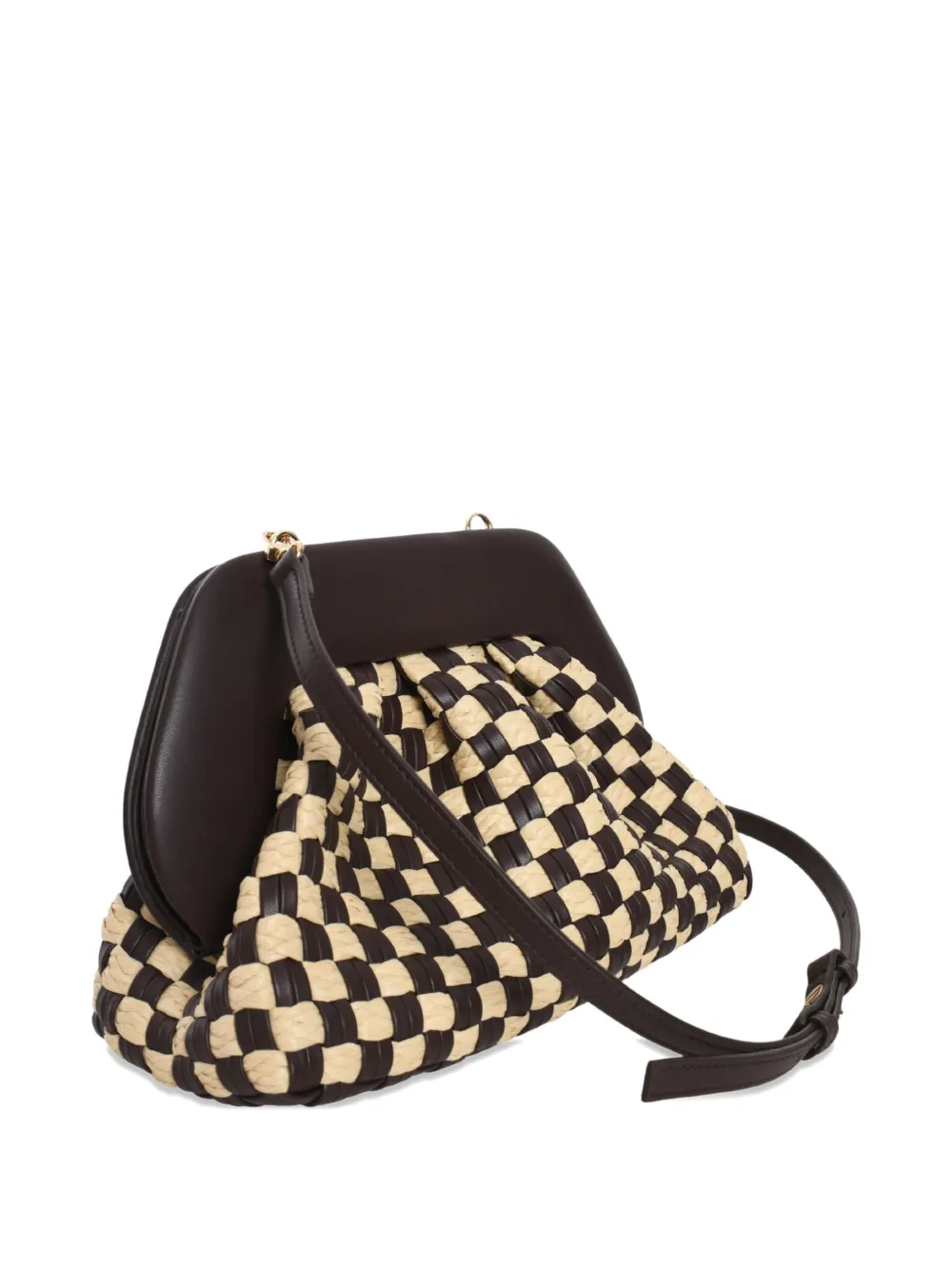Themoirè Geweven clutch Zwart