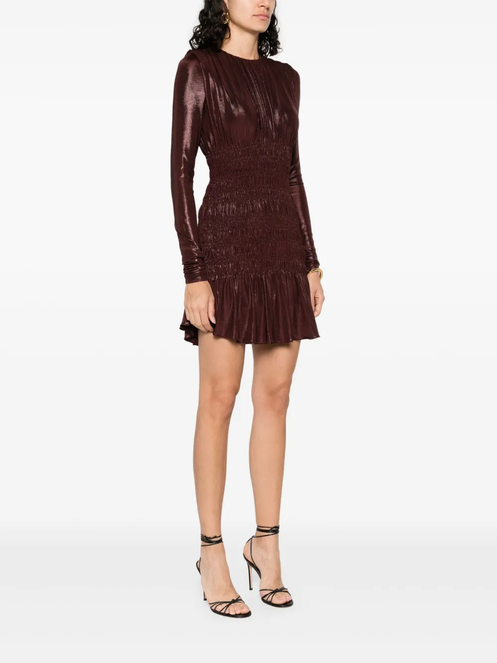 Saint Laurent Lamé jurk Rood