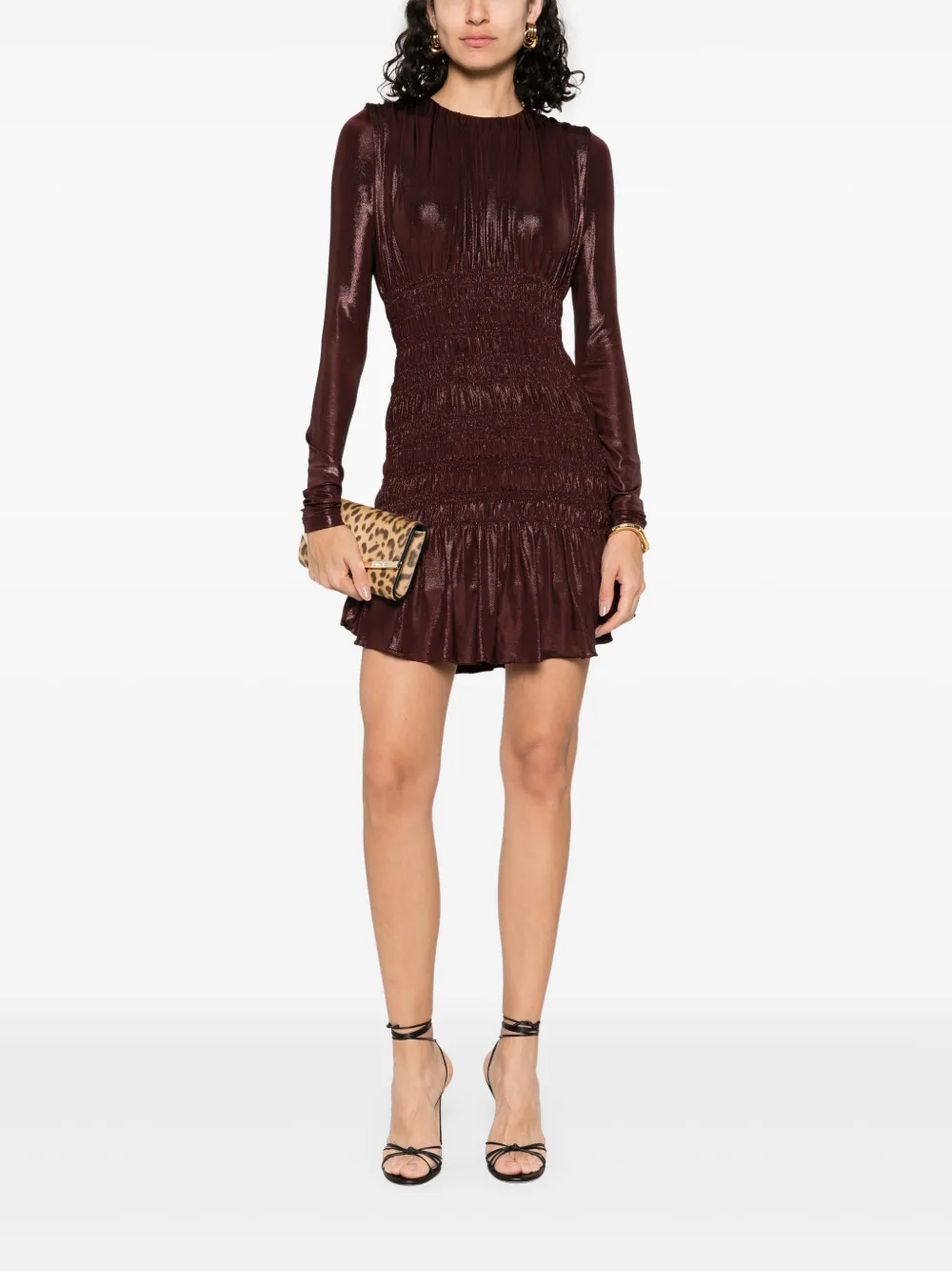 Saint Laurent Lamé jurk - Rood