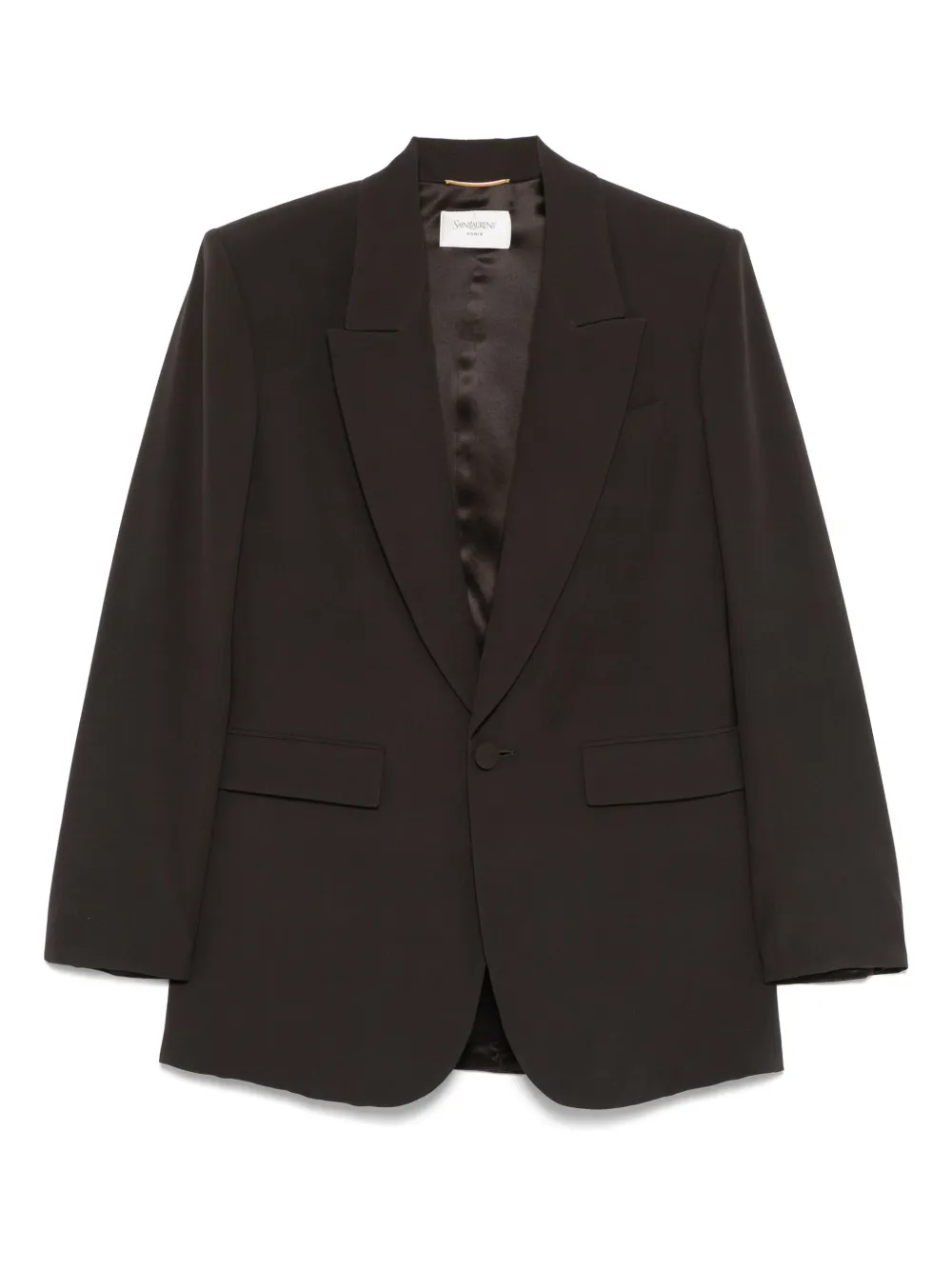 Saint Laurent silk single-breasted blazer Groen