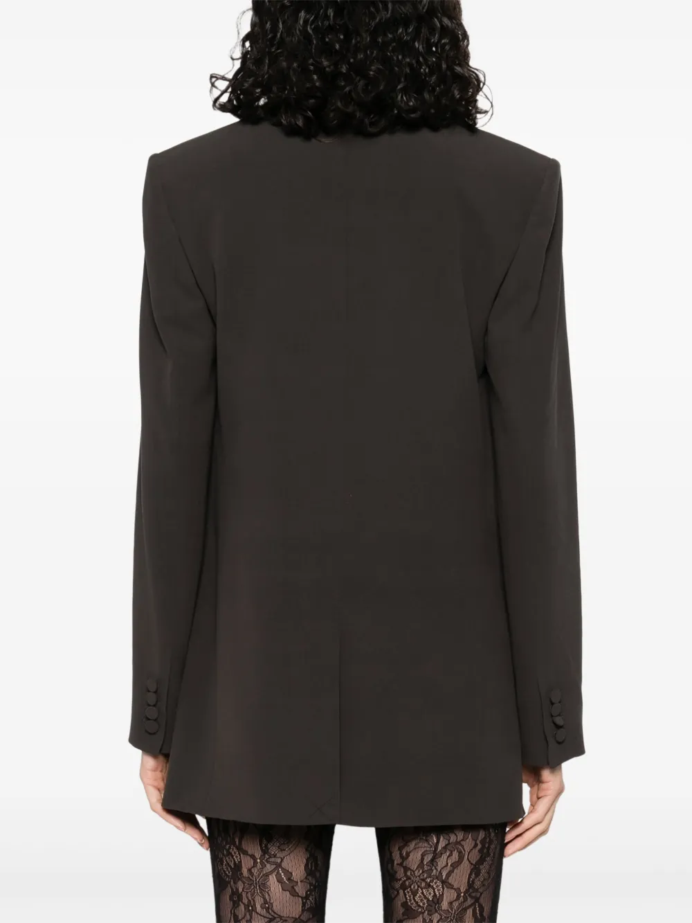 Saint Laurent silk single-breasted blazer Groen