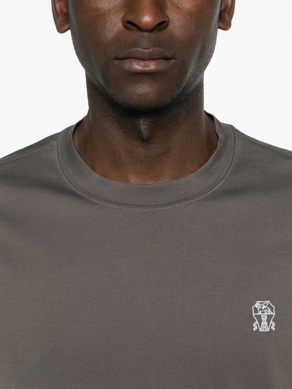 Brunello Cucinelli T-shirt met logoprint Grijs