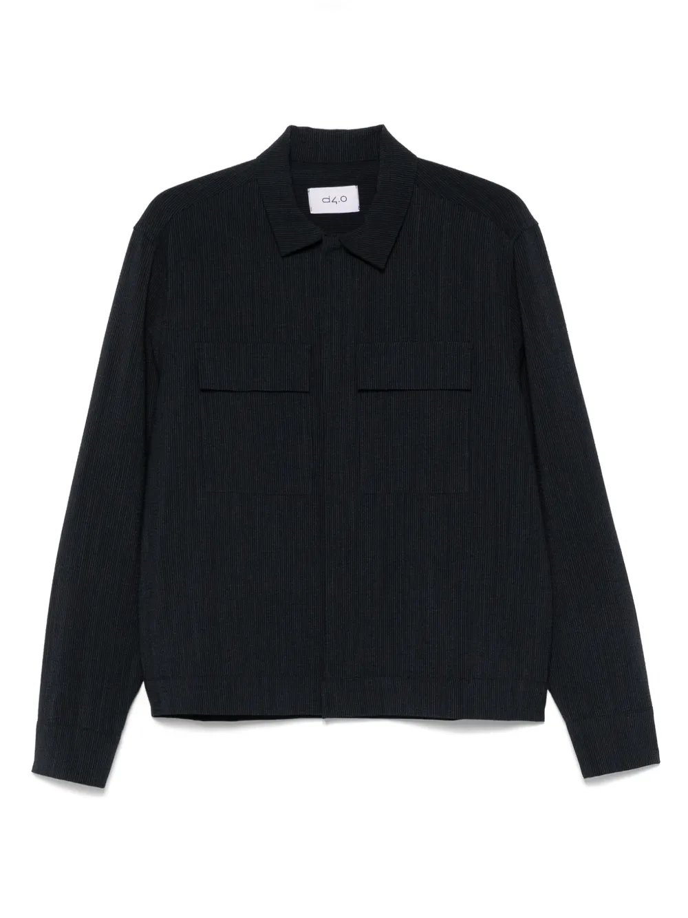 D4.0 Seersucker shirtjack Blauw