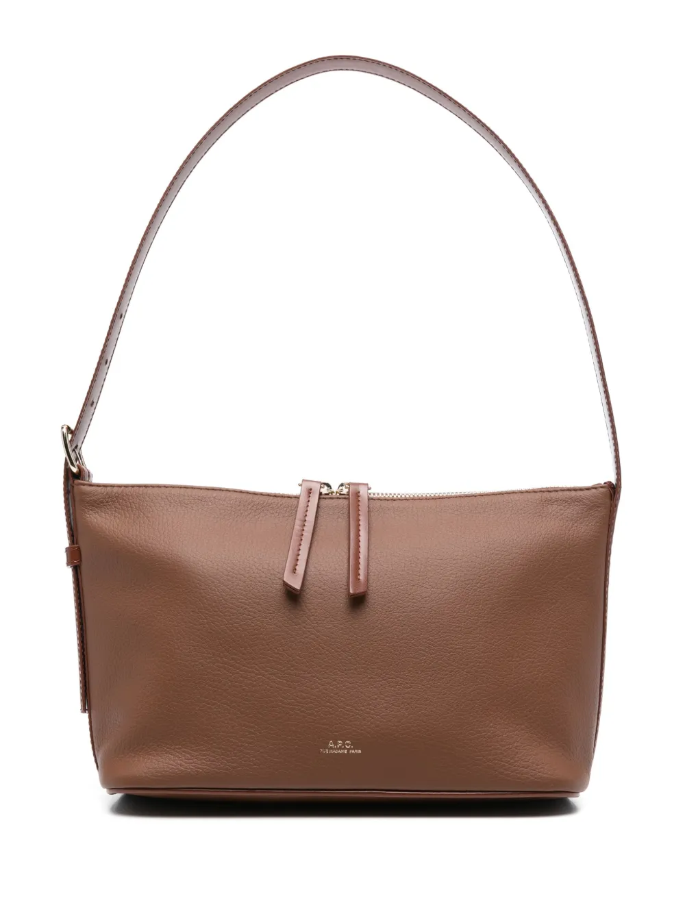 A.P.C. レザーショルダーバッグ - ブラウン A.P.C. レザーショルダーバッグ - ブラウン