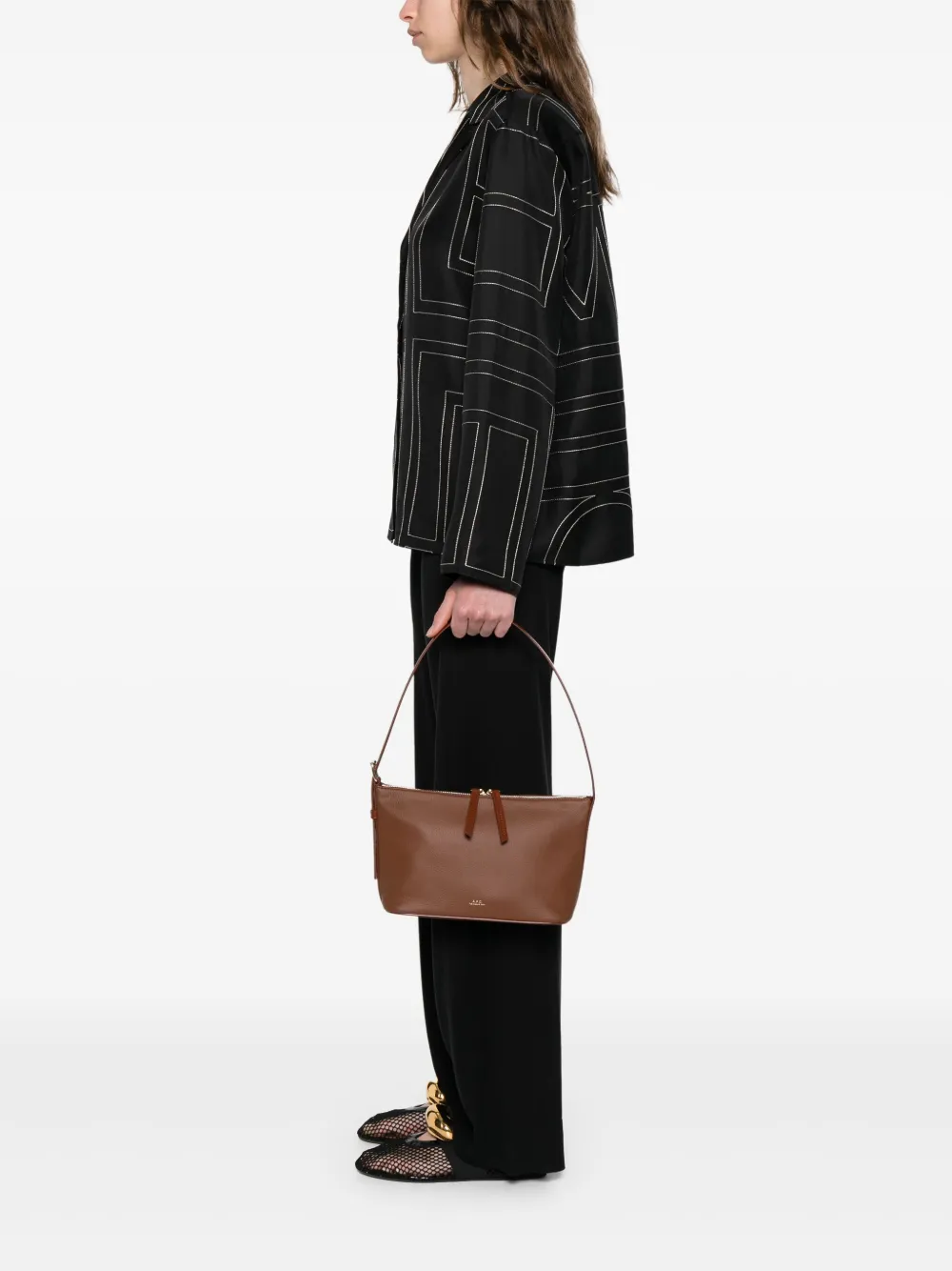 A.P.C. leather shoulder bag - Bruin