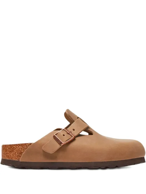 Birkenstock buckle leather clogs