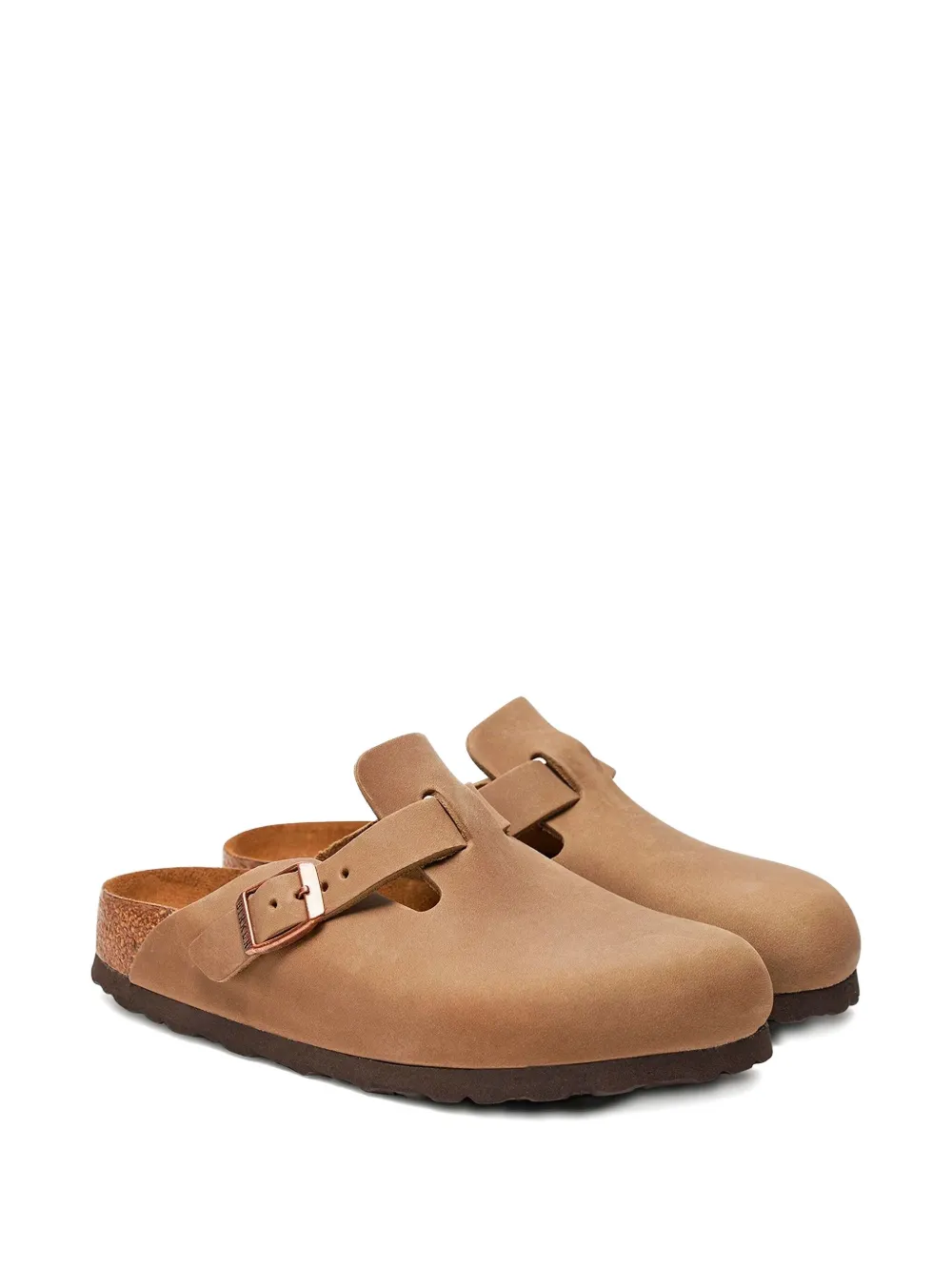 Birkenstock buckle leather clogs Brown