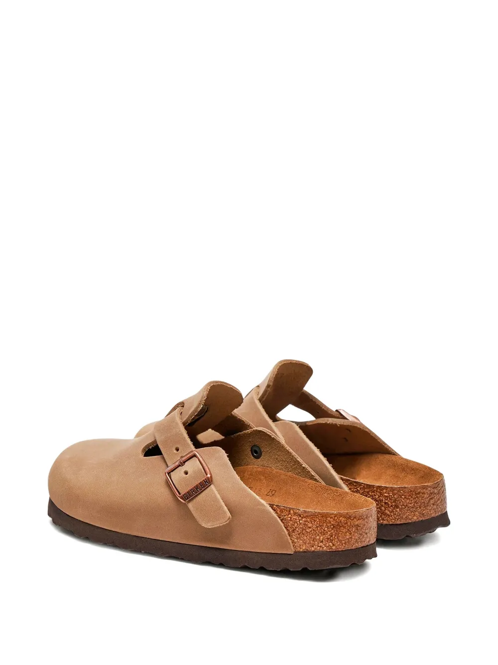 Birkenstock buckle leather clogs Brown