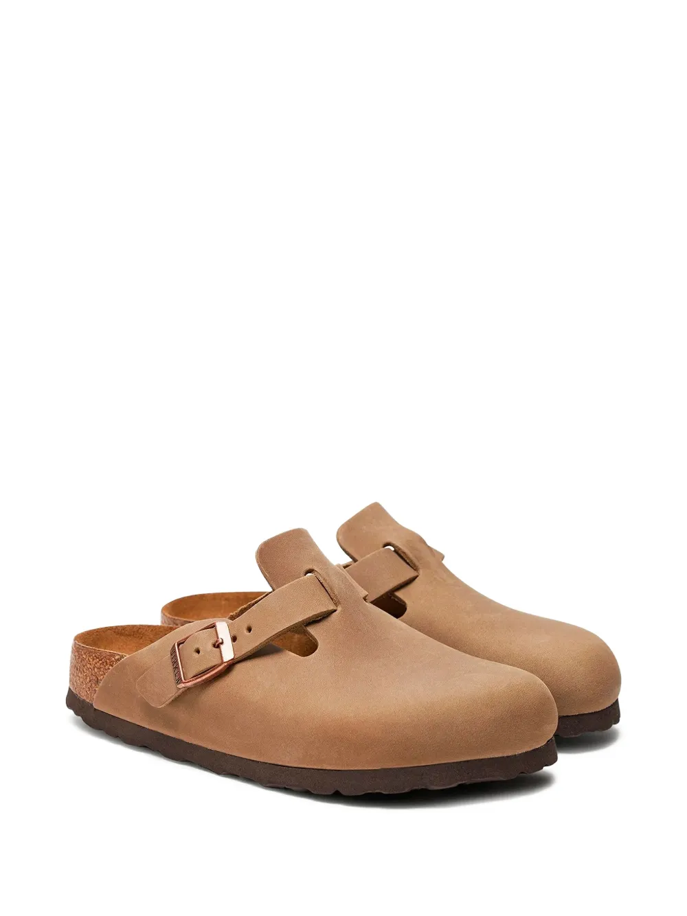 Birkenstock Leren klompen met gesp - Bruin