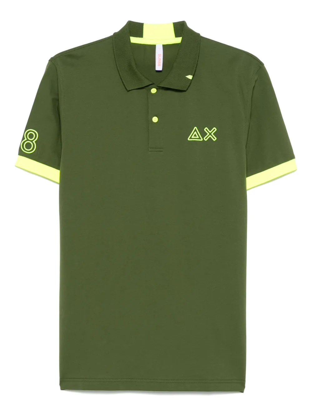 Sun 68 logo-embroidered polo shirt | Green | Image 1