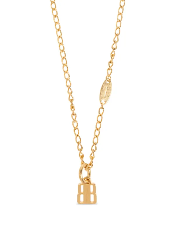 BALENCIAGA ゴールドロゴネックレス Balenciaga ロゴペンダント ネックレス | ゴールドトーン