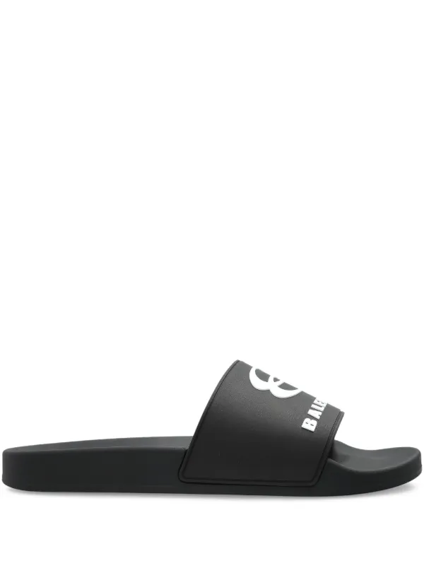 BALENCIAGA ブラックビーチサンダル Balenciaga ロゴ サンダル | ブラック | FARFETCH JP