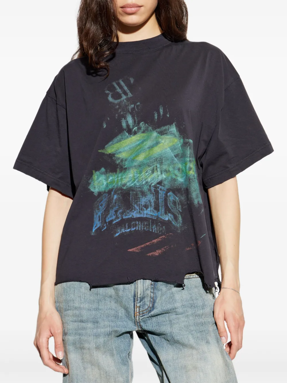 Balenciaga T-shirt met print Zwart