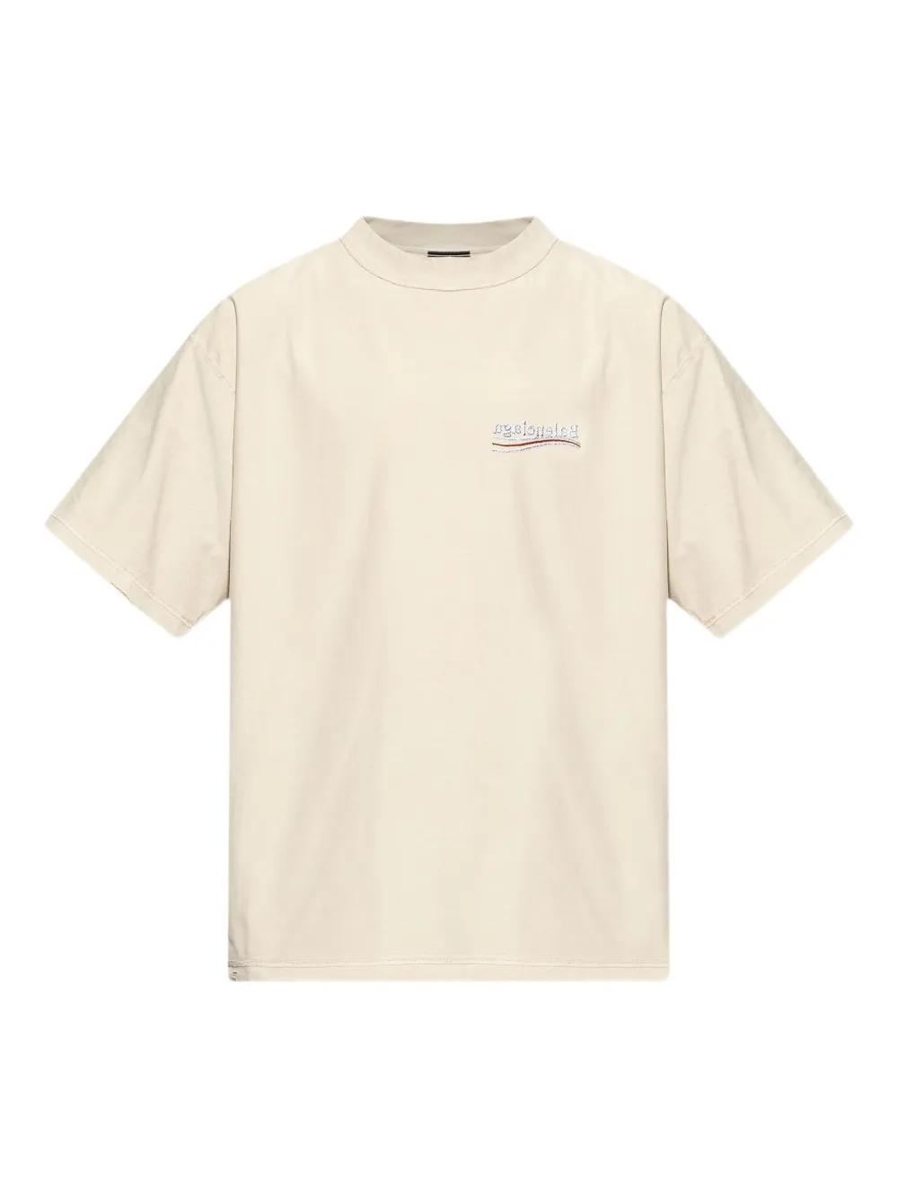 Balenciaga embroidered-logo T-shirt Beige