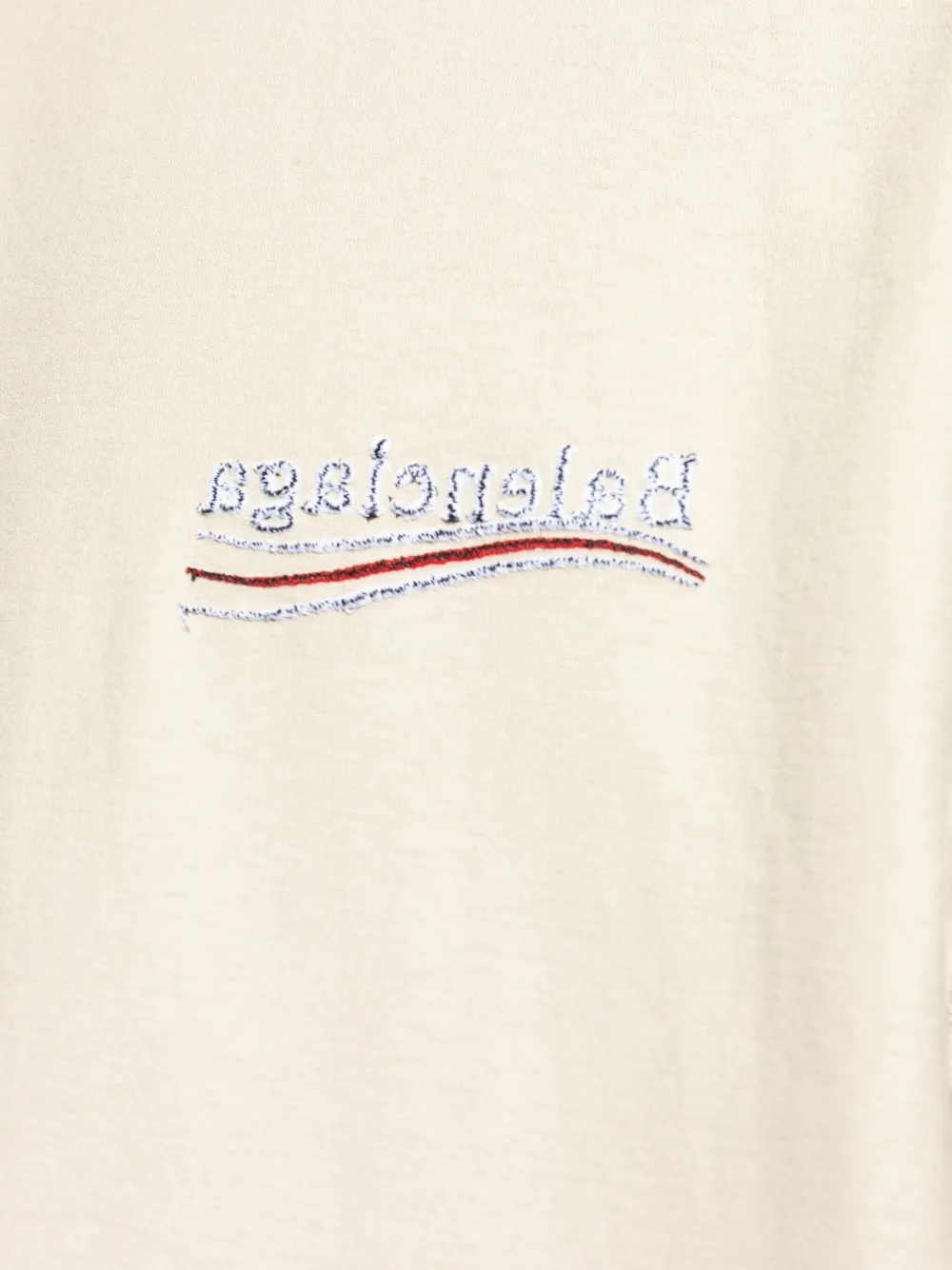 Balenciaga embroidered-logo T-shirt Beige