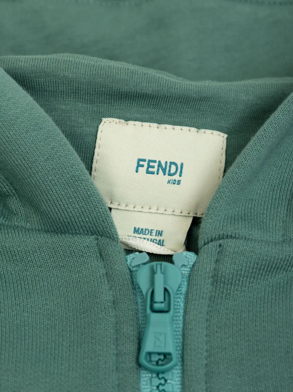 Fendi Kids Hoodie met geborduurd logo Groen