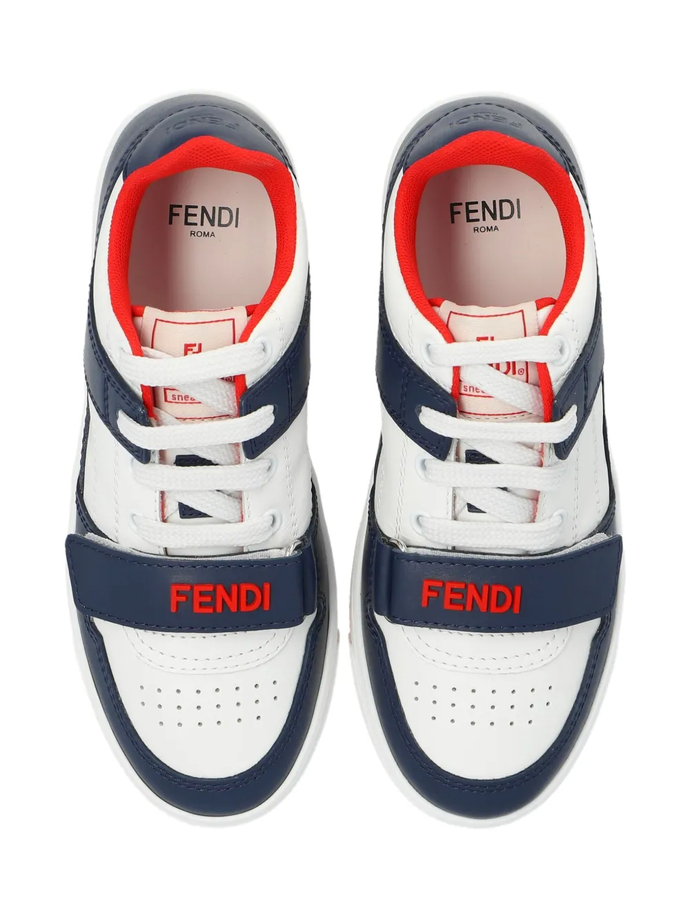 Fendi Kids touch-strap sneakers White