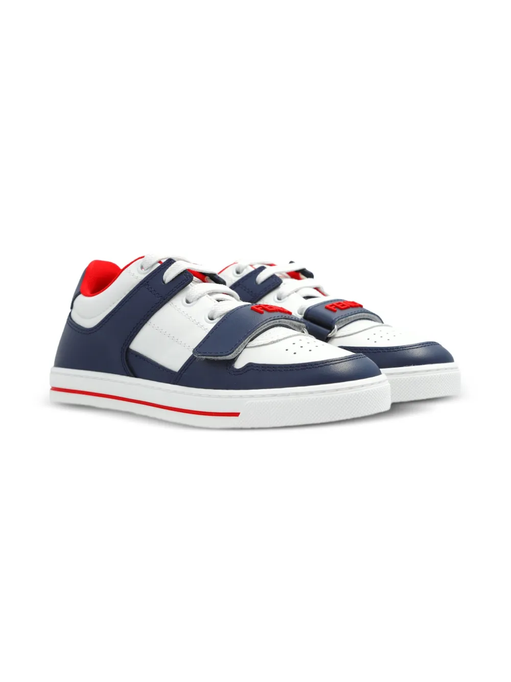 Fendi Kids Sneakers met klittenband Wit