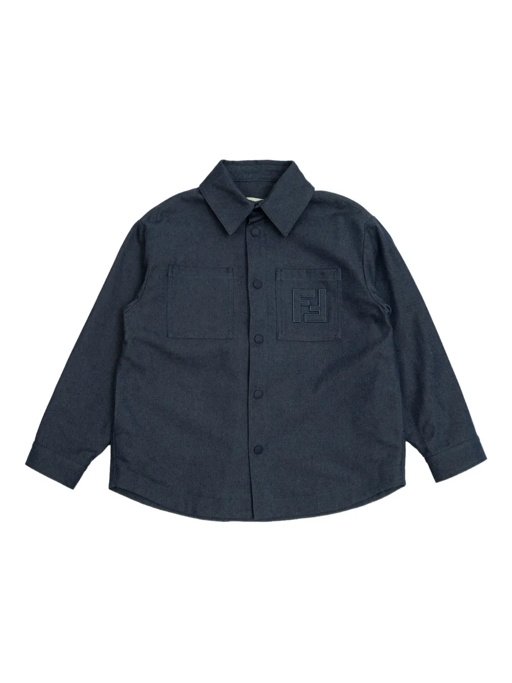 Fendi Kids Button-up shirtjack Blauw