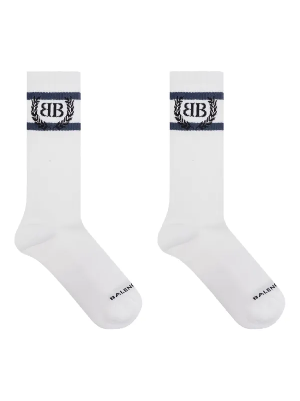 BALENCIAGA ホワイト ロゴソックス Buy Balenciaga men white logo socks for $185 online on SV77