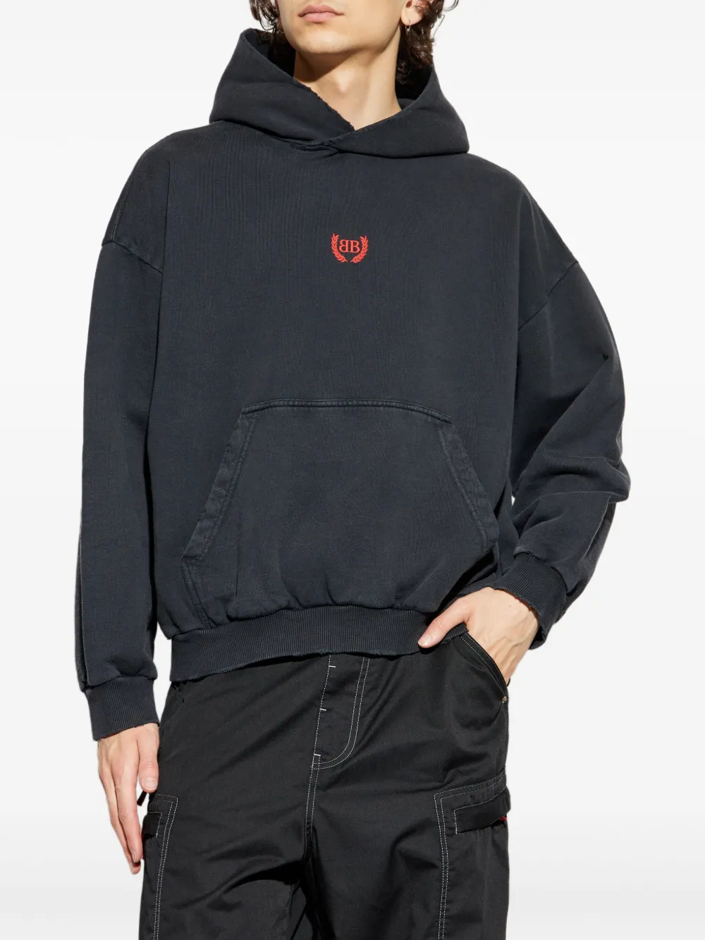 Balenciaga Katoenen hoodie Zwart