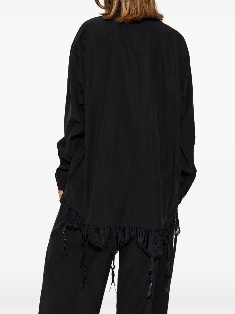 Balenciaga Blouse met kanten vak Zwart