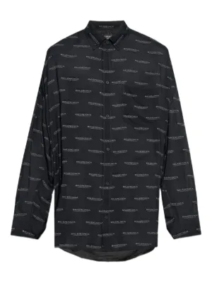 Yohji Yamamoto オーバーサイズ シルクシャツ | ブラック | FARFETCH JP