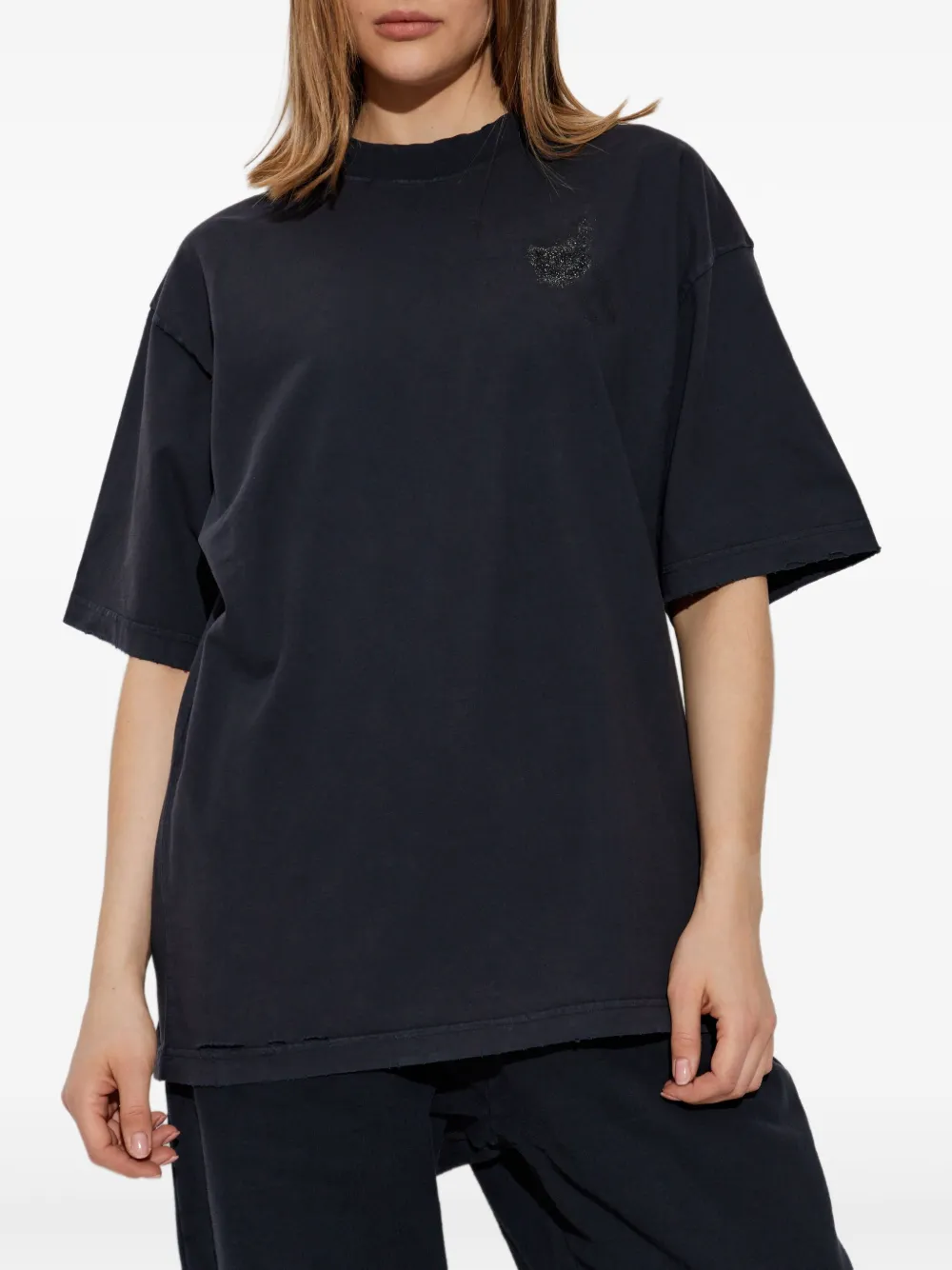 Balenciaga T-shirt verfraaid met logo Zwart