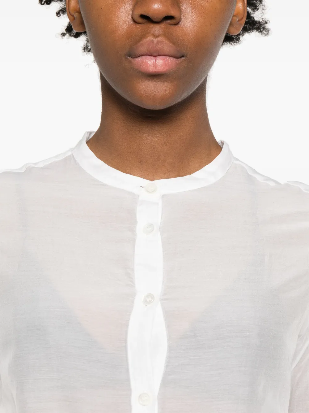 collarless shirt