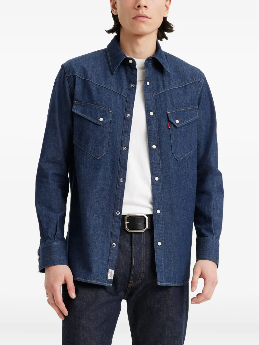 Levi's Denim overhemd met Western-yoke Blauw