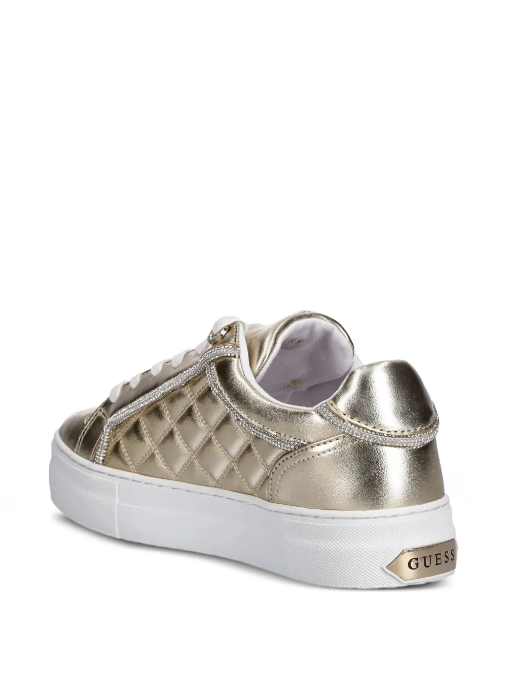 GUESS USA Gewatteerde metallic sneakers Goud