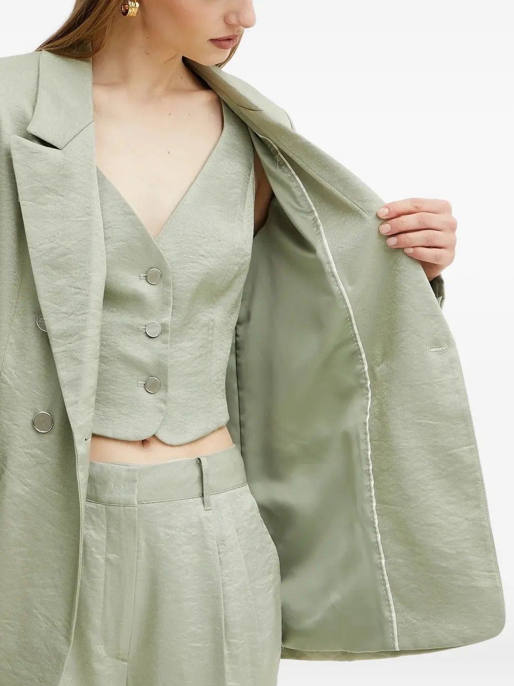 GUESS USA Satijnen blazer Groen
