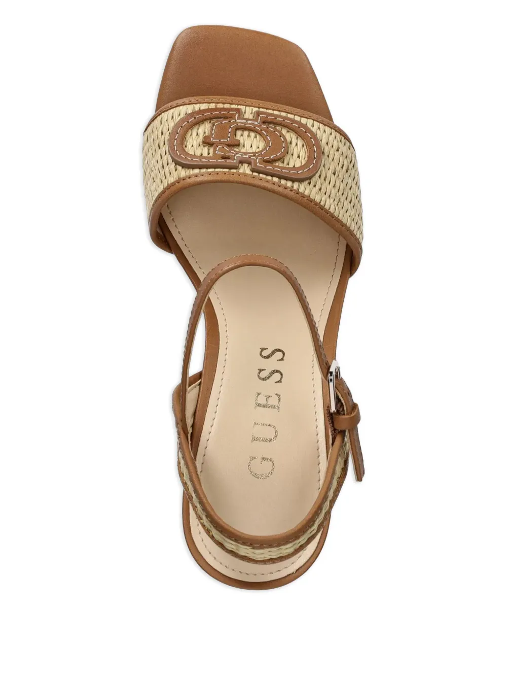 GUESS USA 85mm Ganika woven-strap sandals Neutrals