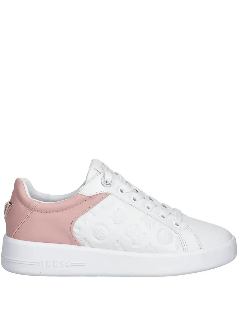 GUESS USA Ronii logo-debossed leather sneakers White
