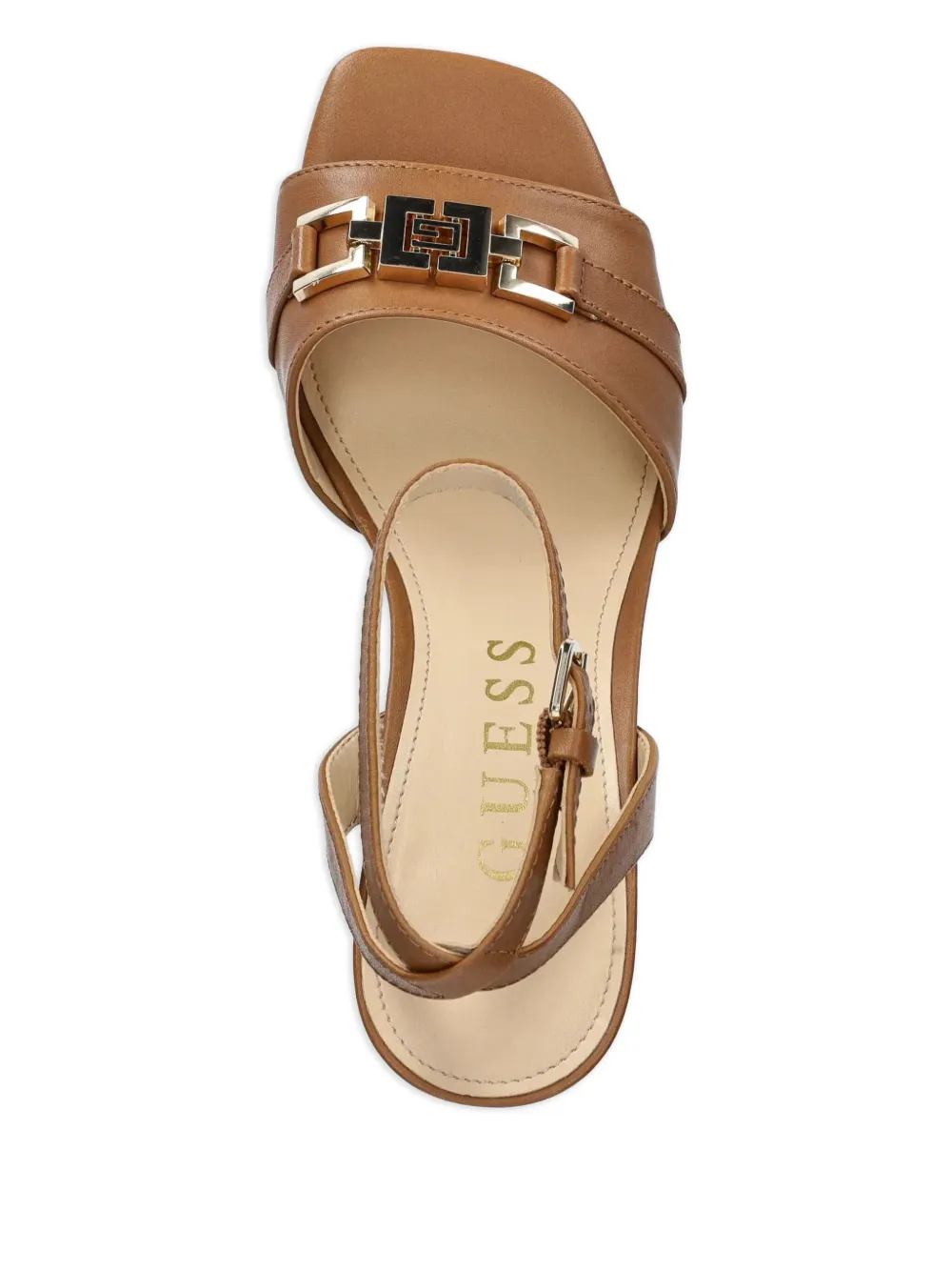 GUESS USA 85mm Grato block-heel ankle-strap sandals Brown