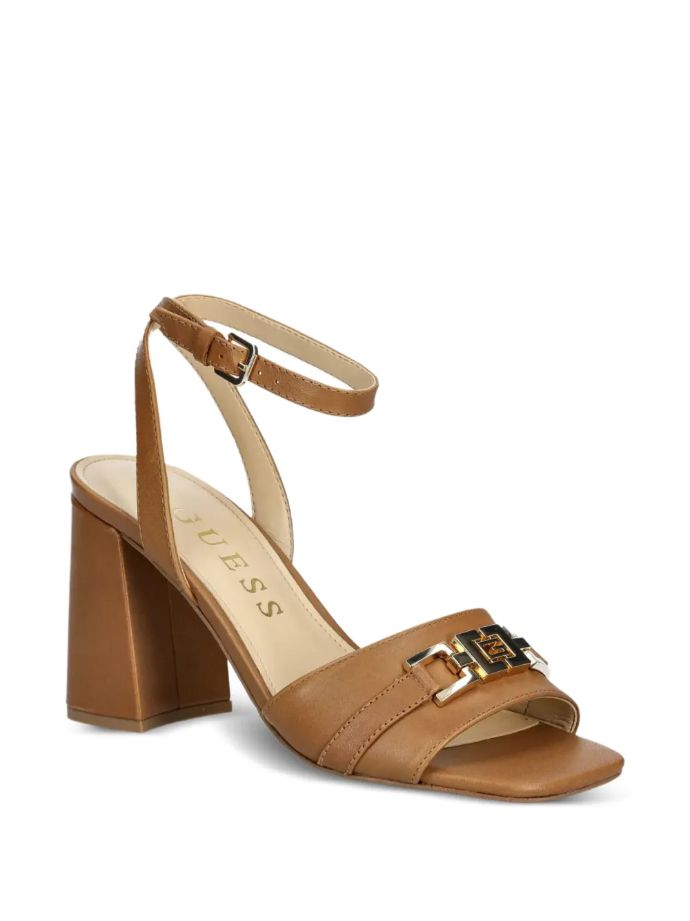 GUESS USA 85mm Grato block-heel ankle-strap sandals Brown