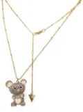 GUESS USA teddy-bear charm crystal-embellished necklaces - Gold