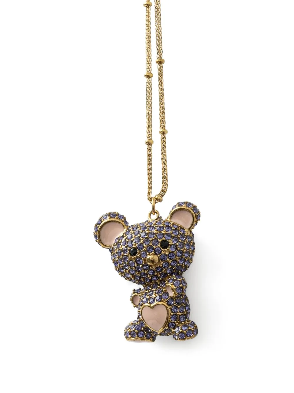 GUESS USA Halsketting verfraaid met kristallen en teddybeer-bedel - Goud
