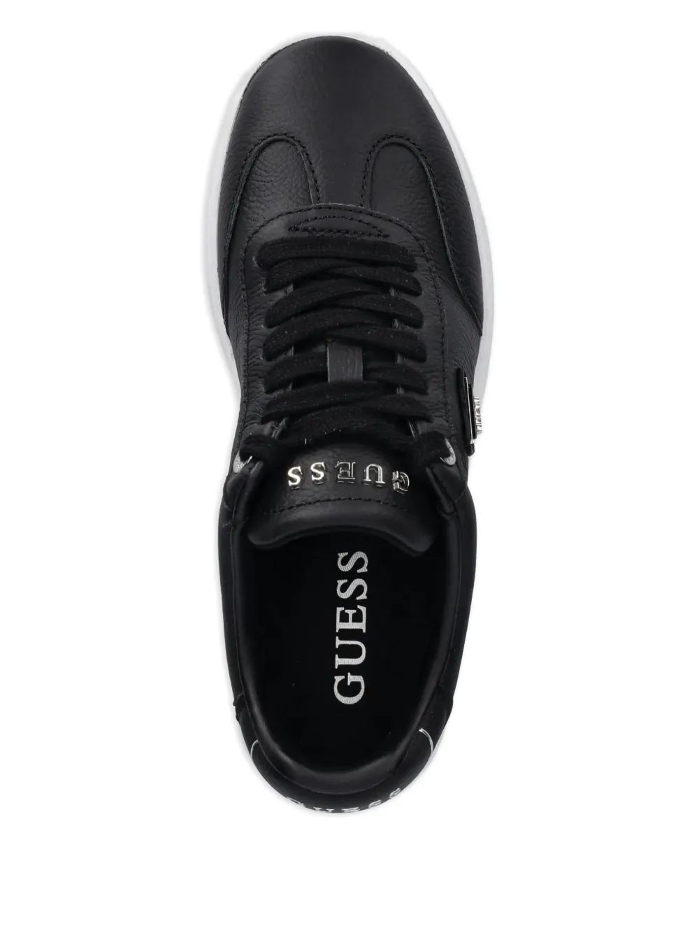 GUESS USA leather triangle-logo sneakers Black