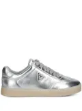 GUESS USA Jazlie metallic-effect leather low-top sneakers - Silver