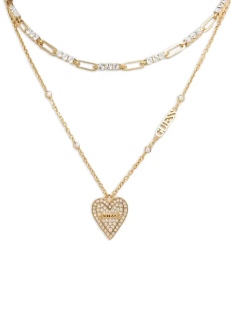 GUESS USA crystal-embellished heart necklace