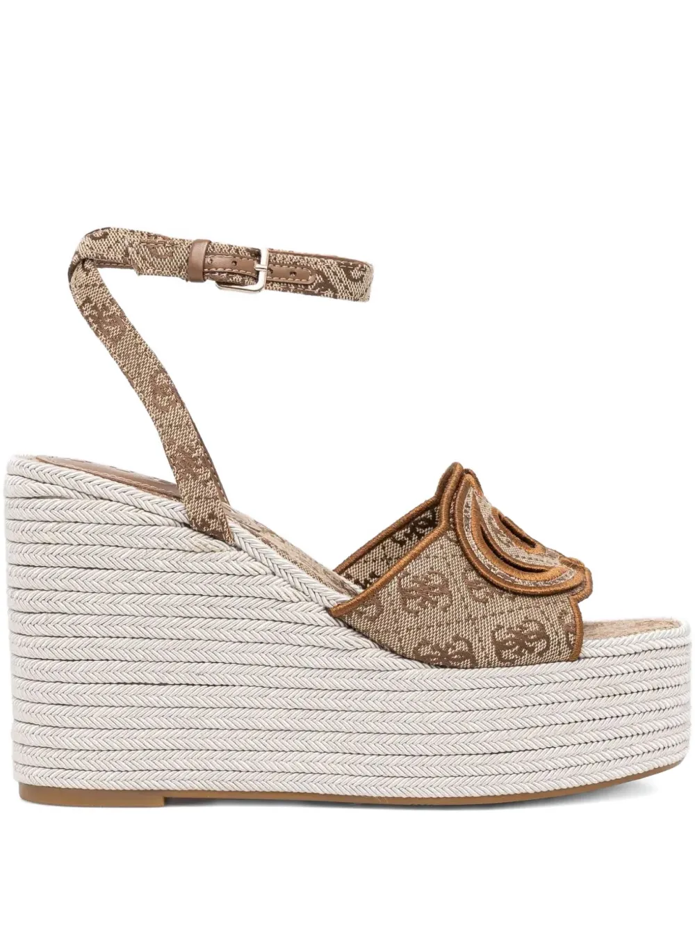 GUESS USA 120mm Tanvee logo-embellished wedge sandals Neutrals