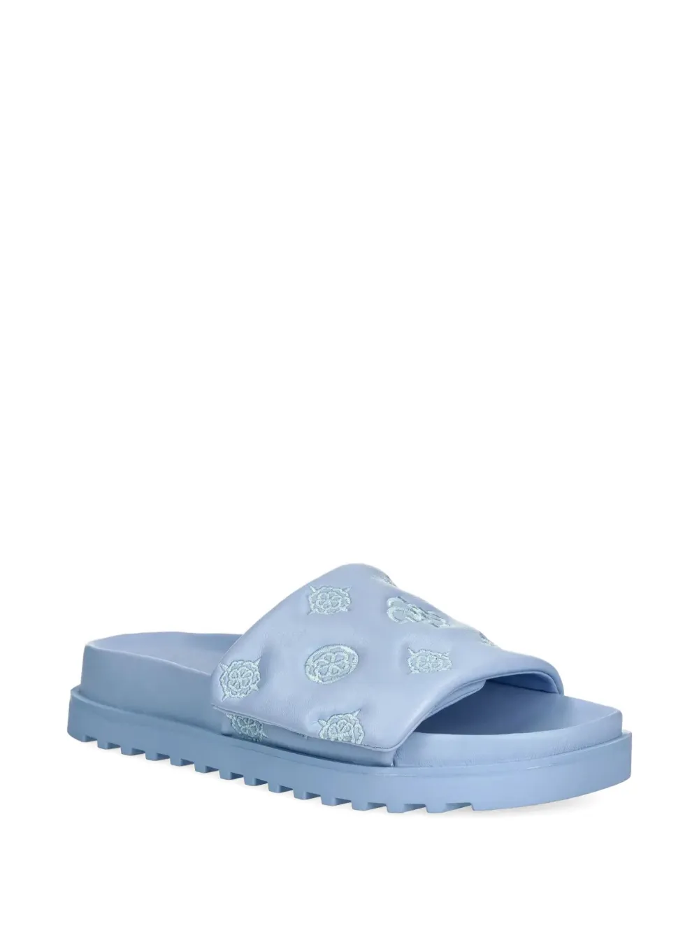 GUESS USA Fabio embroidered flat sandals Blue