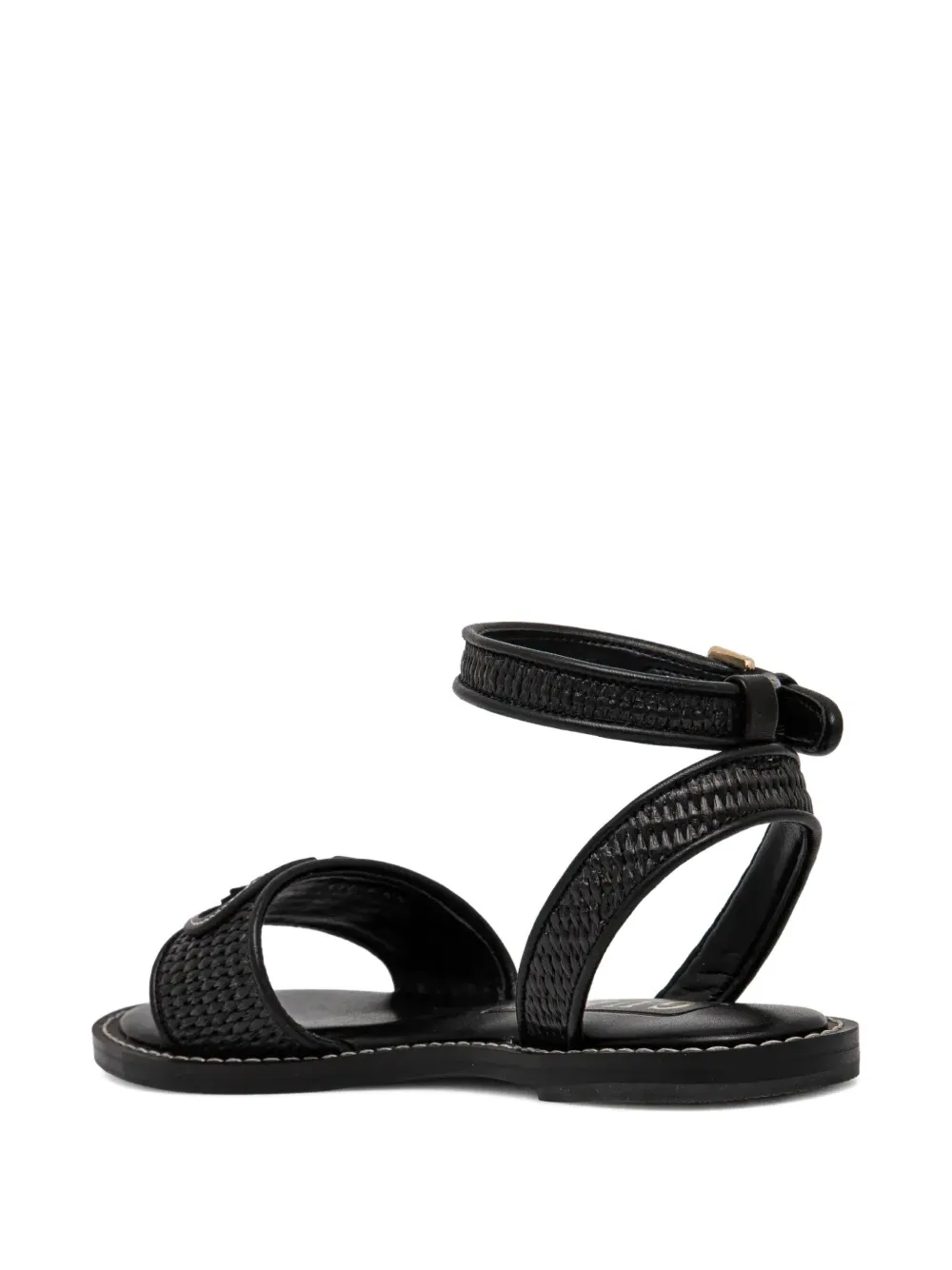 GUESS USA woven-strap flat sandals Black