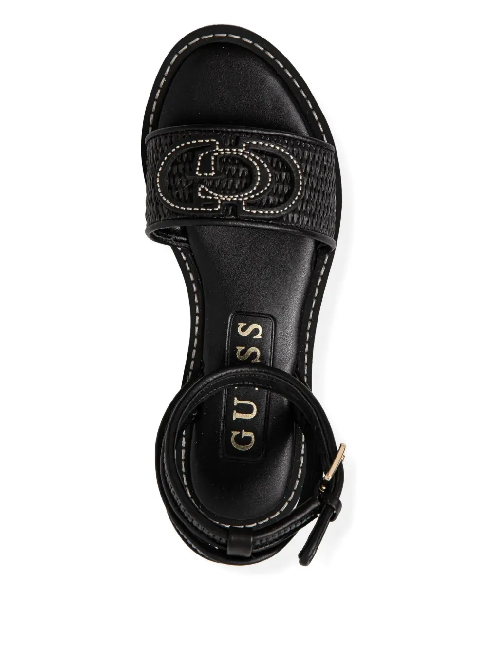GUESS USA woven-strap flat sandals Black