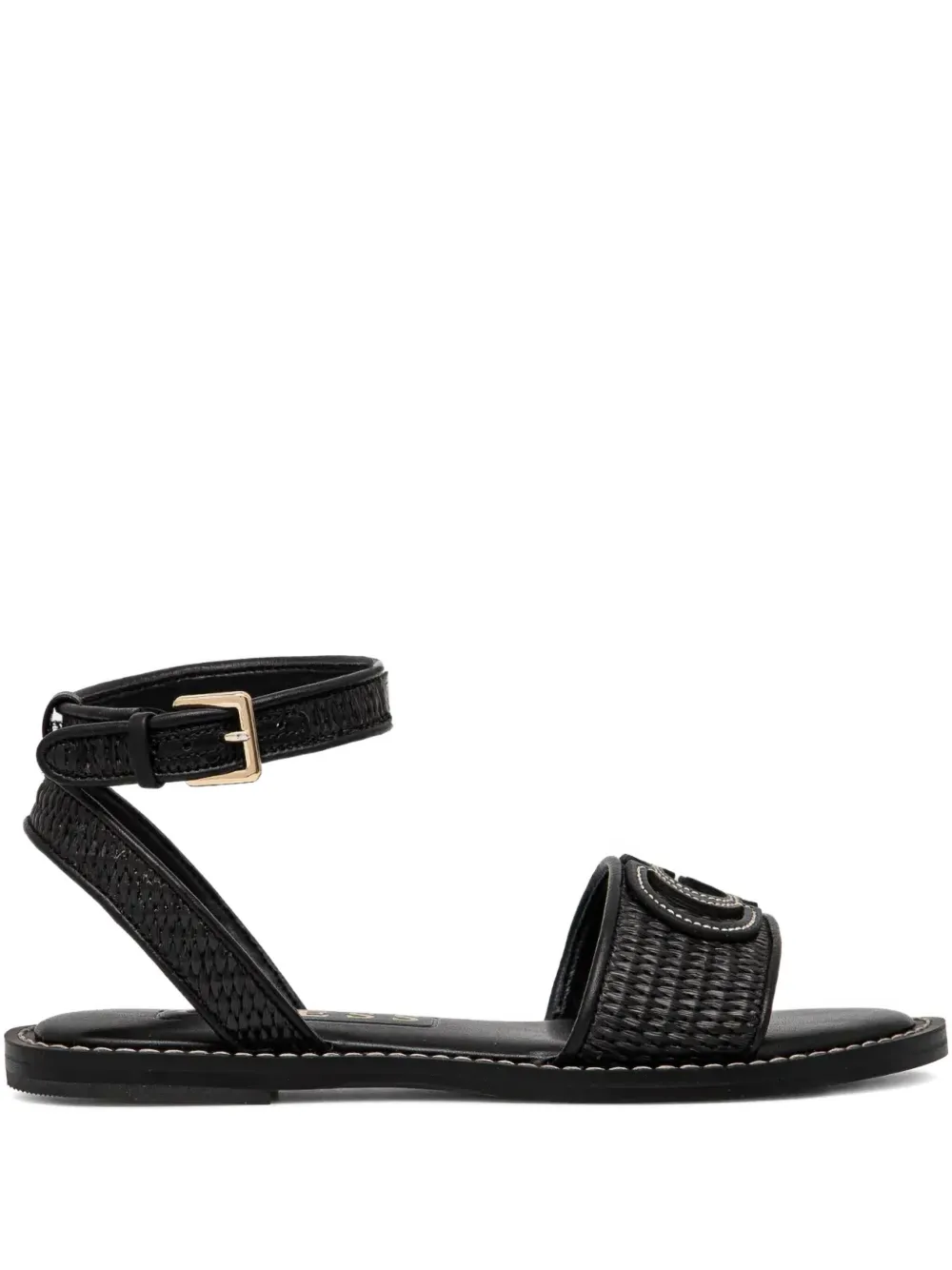 GUESS USA woven-strap flat sandals Black