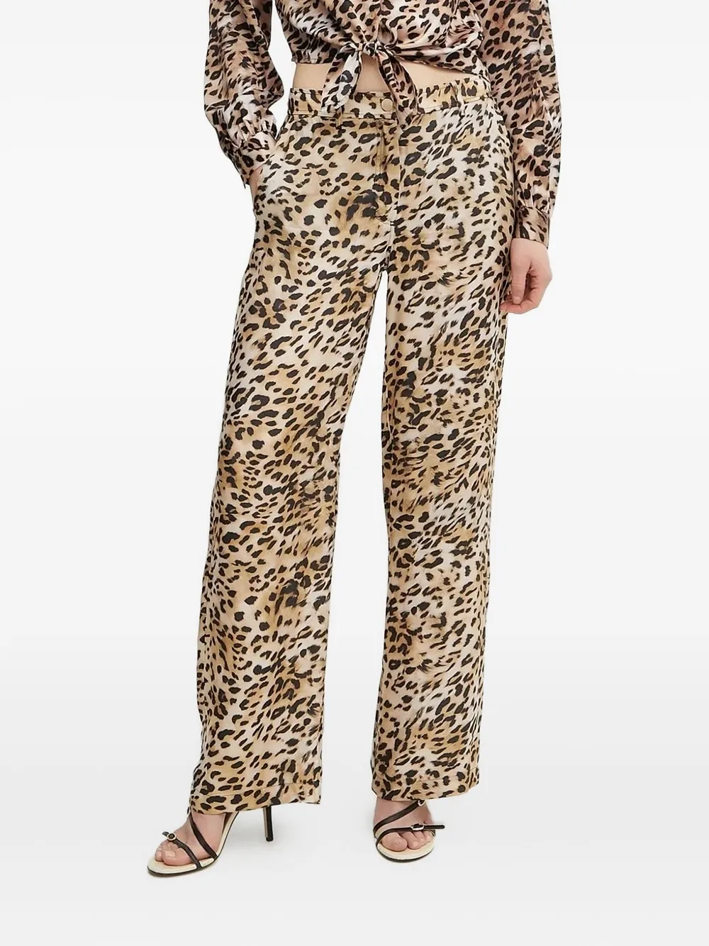 GUESS USA Broek met luipaardprint Bruin
