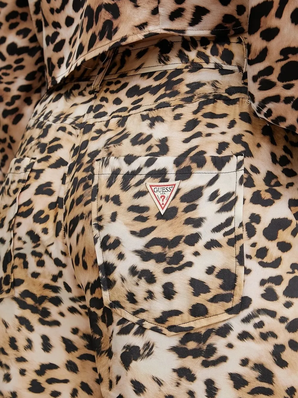 GUESS USA Broek met luipaardprint - Bruin