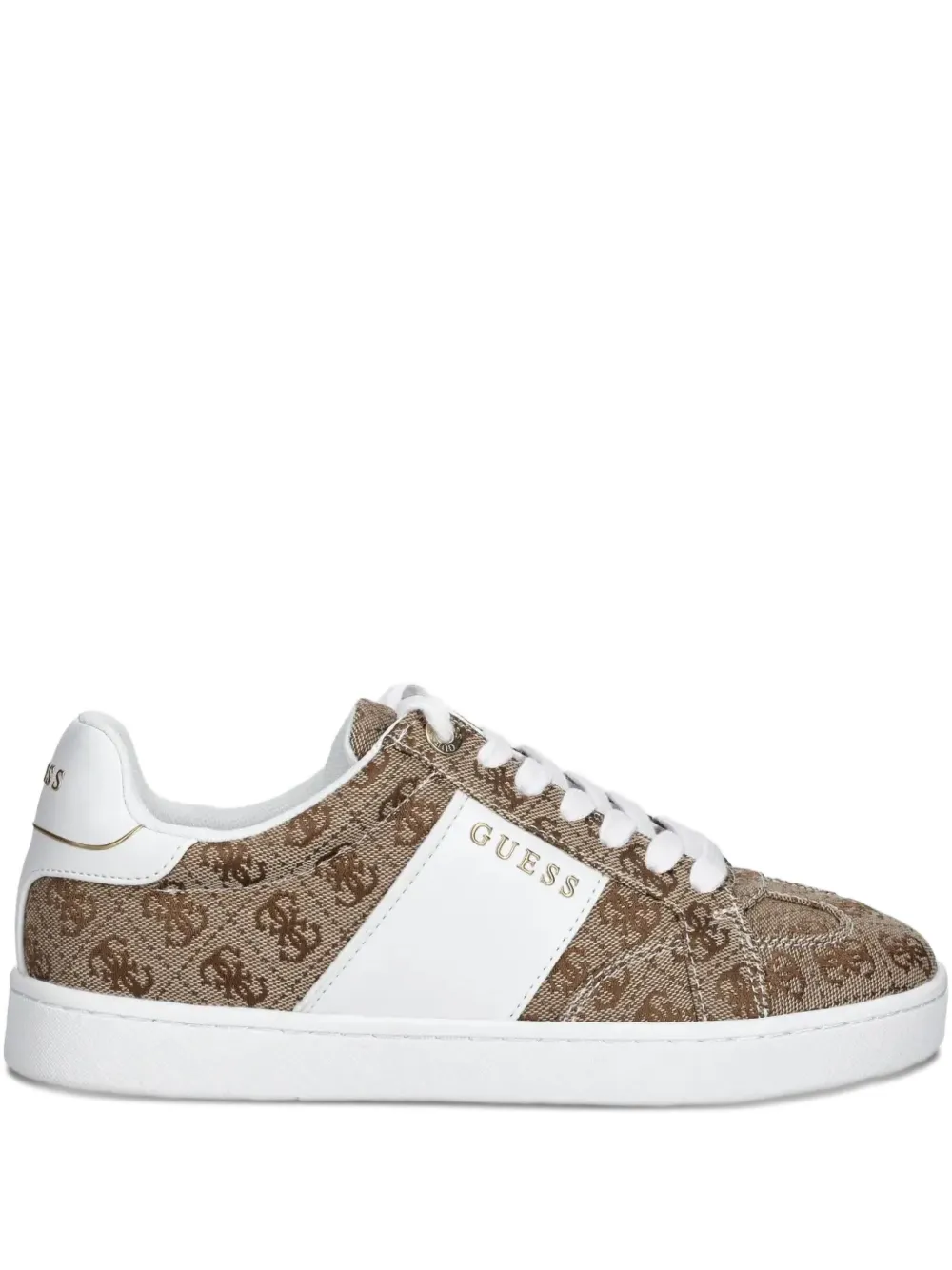 GUESS USA Jrone monogram-canvas sneakers Brown