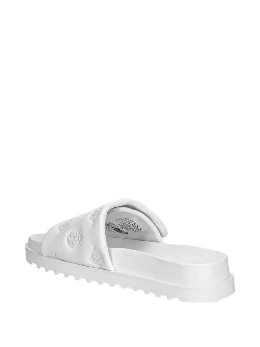 GUESS USA Fabio embroidered flat sandals White